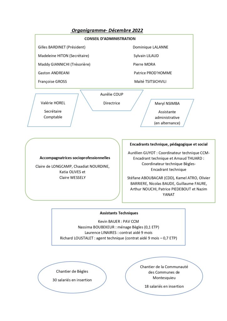 Organigramme Arcins Environnement Service