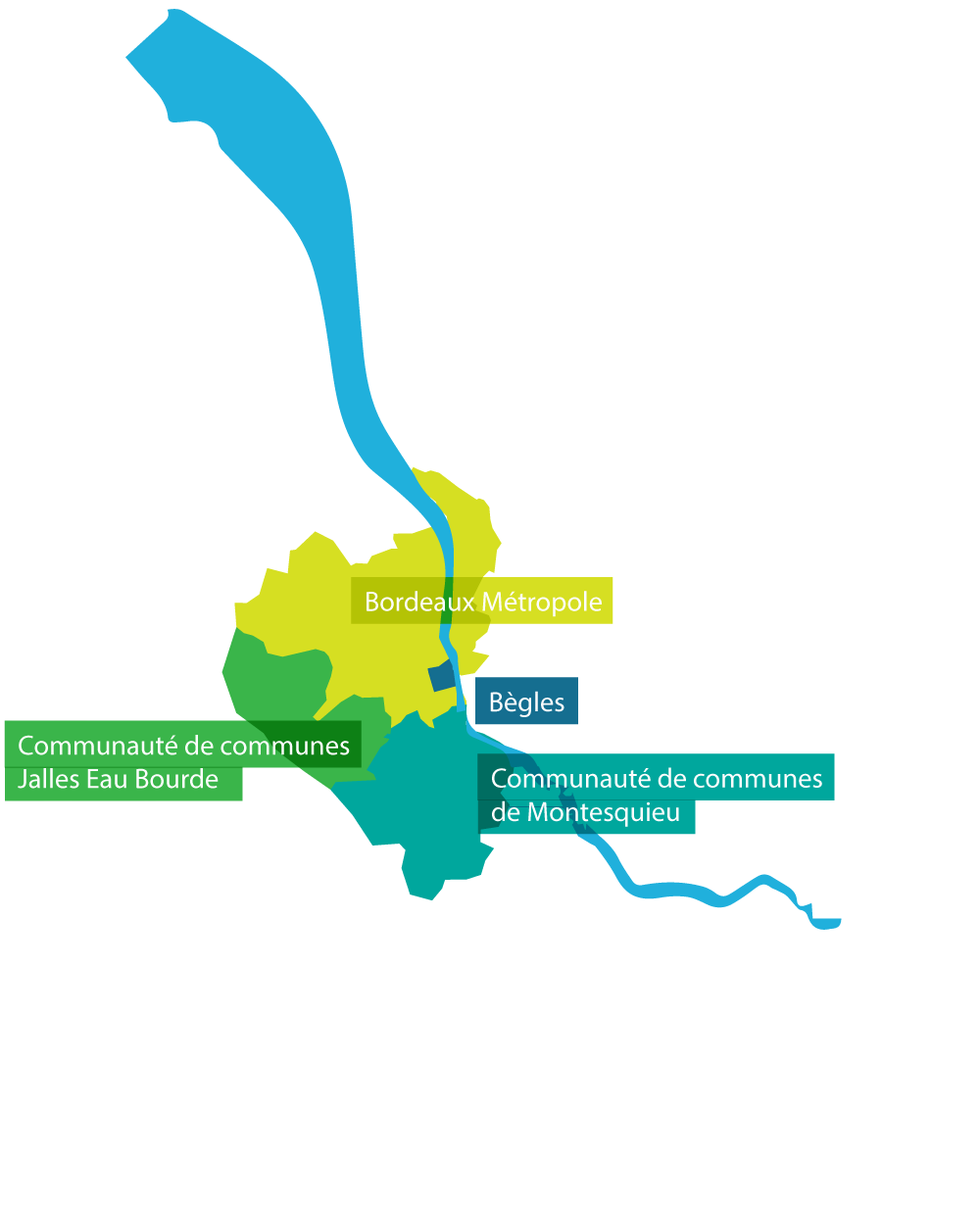 Carte du territoire d'intervention d'Arcins Environnement Service
